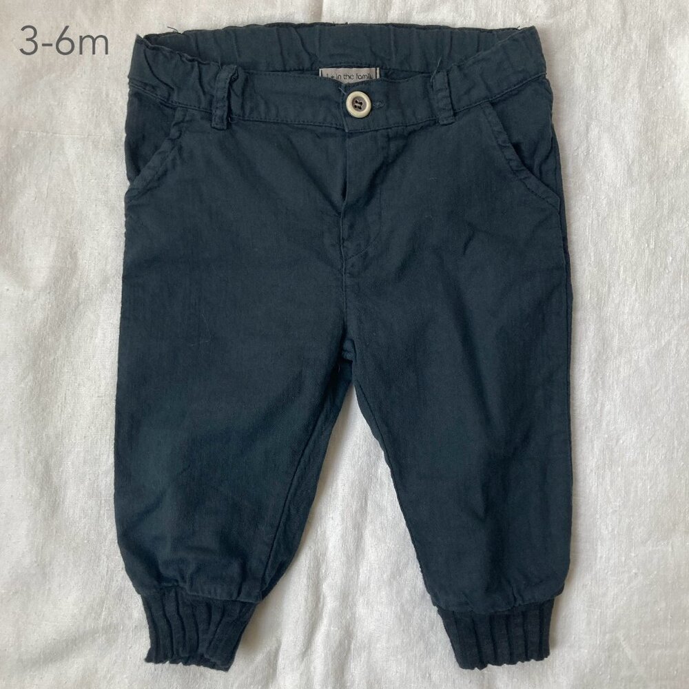 🪴5/$30 1+ In The Family 3-6 Months Baby Lightweight Black Pants Spring Summer